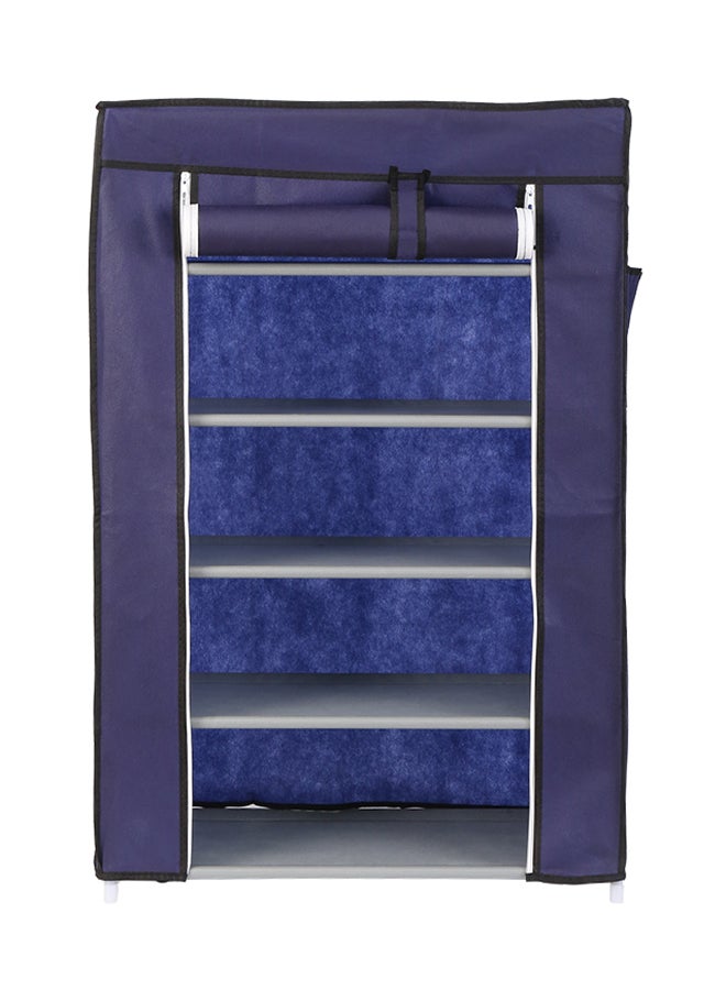 LAWAZIM 5-Layer Nonwoven Shoe Rack With Fabric Cover Dark Blue 28cm - Image 1