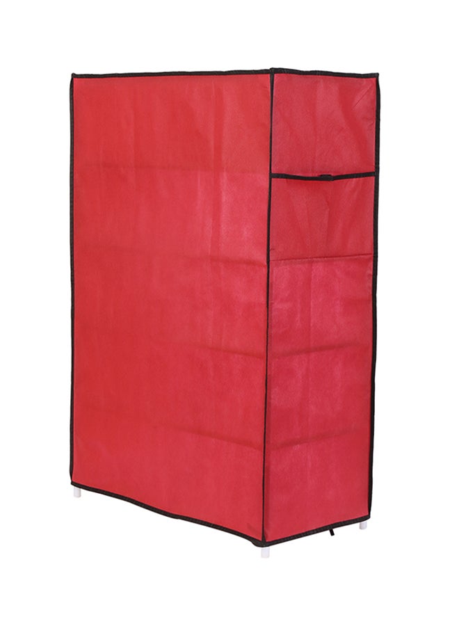 LAWAZIM 5-Layer Nonwoven Shoe Rack With Fabric Cover Red 28cm - Image 4