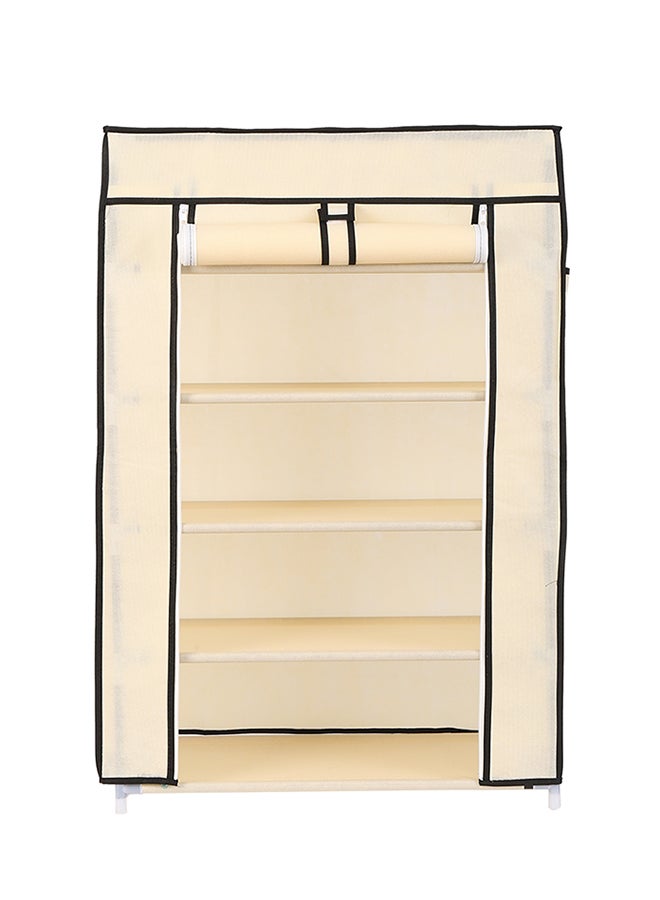 LAWAZIM 5-Layer Nonwoven Shoe Rack With Fabric Cover Beige 28cm - Image 1