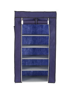 LAWAZIM 6-Layer Nonwoven Shoe Rack With Fabric Cover Dark Blue 28cm  - Image 1
