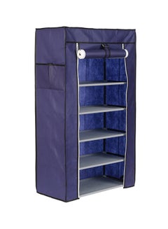 LAWAZIM 6-Layer Nonwoven Shoe Rack With Fabric Cover Dark Blue 28cm  - Image 3