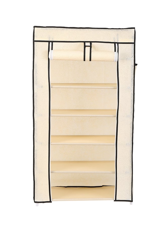 LAWAZIM 6-Layer Nonwoven Shoe Rack With Fabric Cover Beige 28cm - Image 1