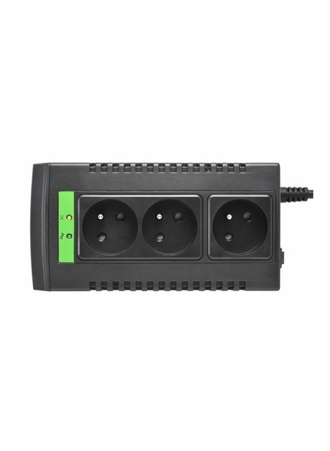 Line-R Automatic Voltage Regulator Adapter With 3 Outlets 1000VA Black