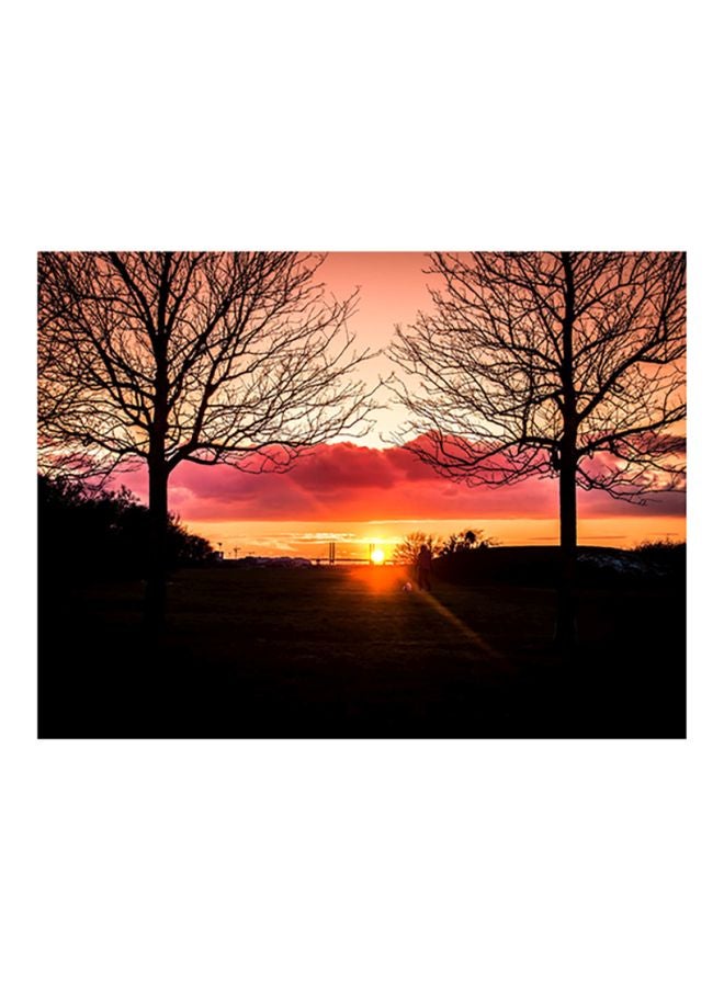Sun Printed Self Adhesive Wall Sticker Red/Yellow/Black 80x60cm