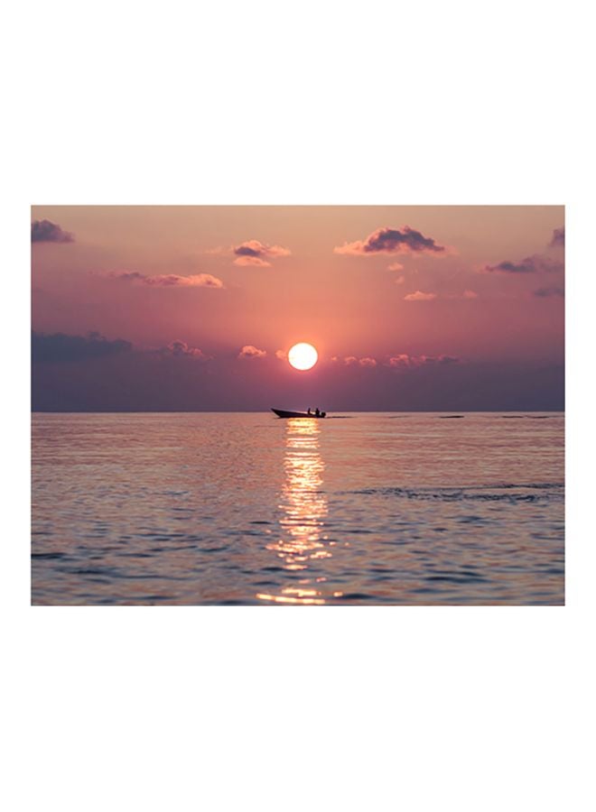 Fast Print Sea Printed Self-Adhesive Wall Sticker Pink/Brown/Grey 80x60cm
