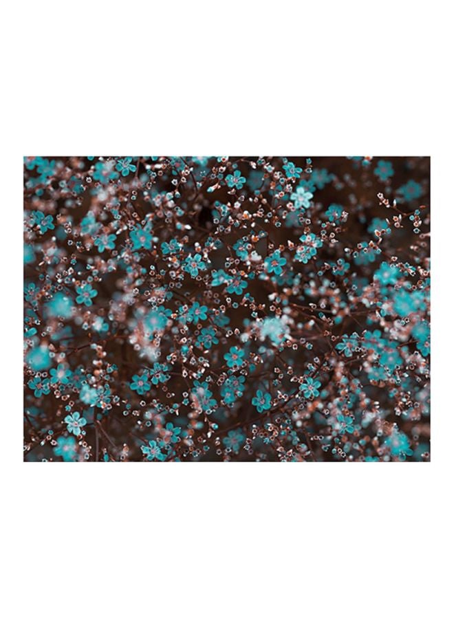 Fast Print - Floral Printed Self-Adhesive Wall Sticker Blue/Brown/White 80x60cm - Image 1