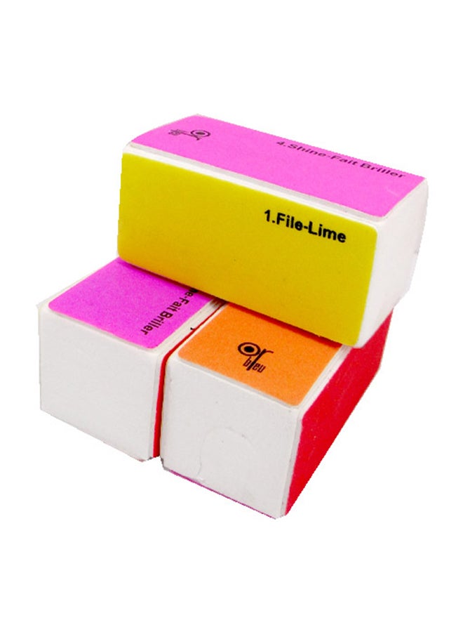 Or Bleu 3-Piece 4 Way Mini Nail Buffer Multicolour - Image 1