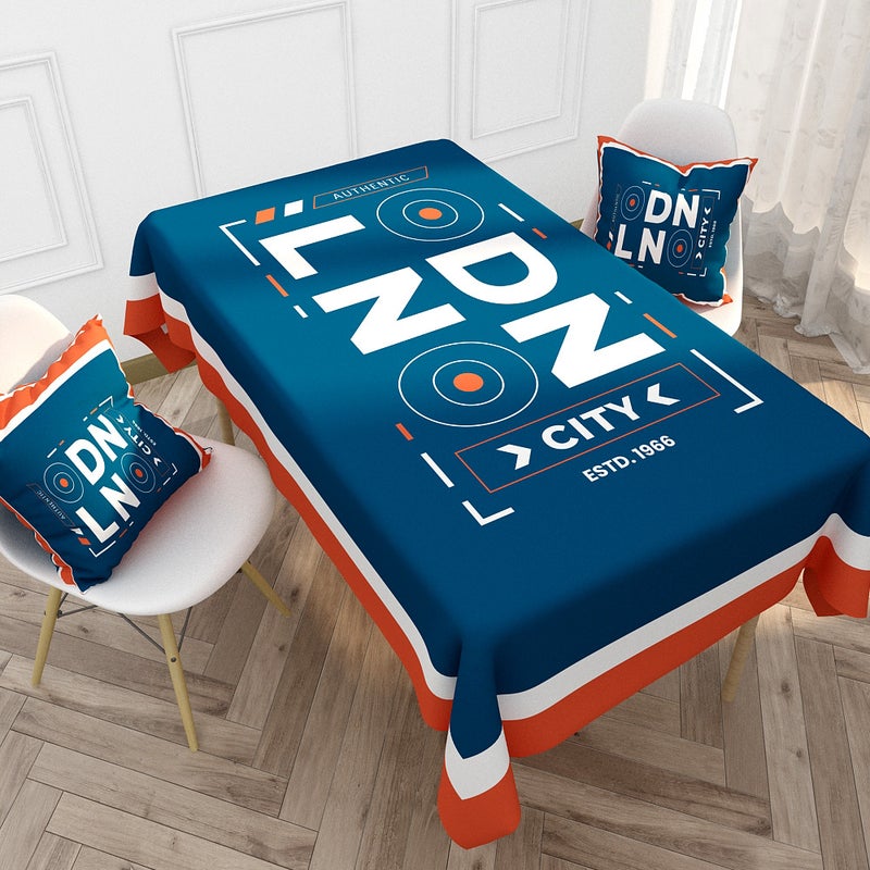 EHOME 1-Piece London Style Fashion Printed Cotton And Linen Table Cloth Multicolour 85*85cm  - Image 1