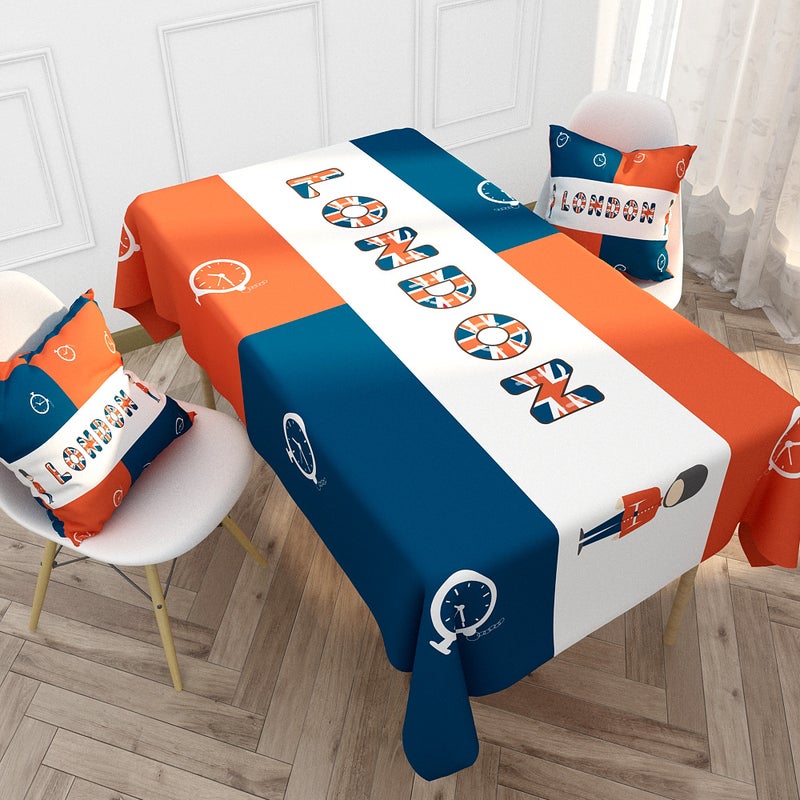 EHOME 1-Piece London Style Fashion Printed Cotton And Linen Table Cloth Multicolour 85*85cm  - Image 1
