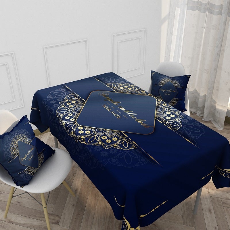EHOME 1-Piece Retro Elements Printed Table Cloth Multicolour 85*85cm  - Image 1