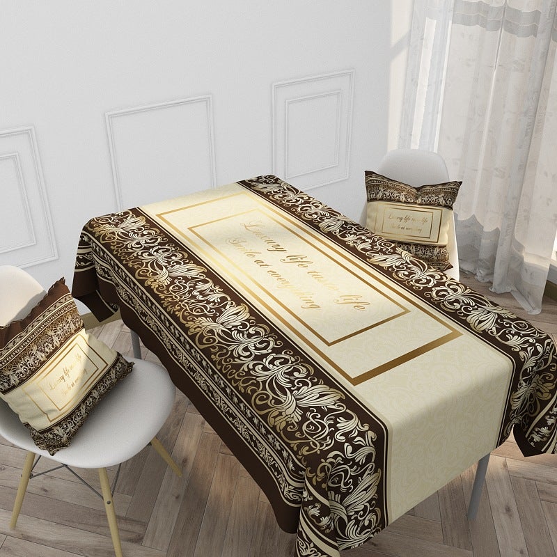 EHOME 1-Piece Retro Elements Printed Table Cloth Multicolour 85*85cm  - Image 1