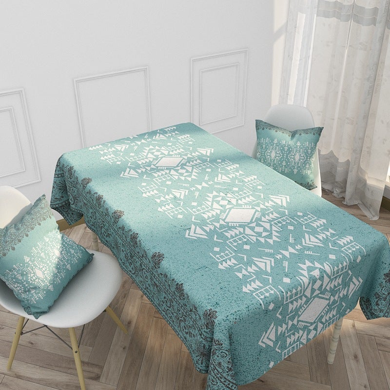 EHOME 1-Piece Retro Elements Printed Table Cloth Multicolour 85*85cm  - Image 1