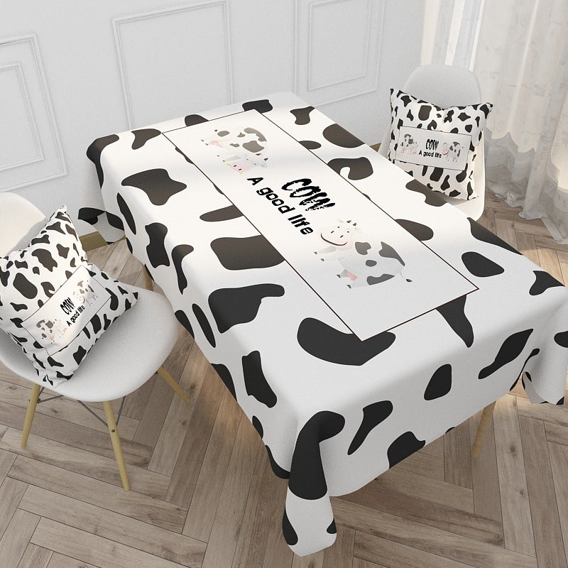 EHOME 1-Piece Cute Animal Patterned Cotton And Linen Table Cloth Multicolour 85*85cm  - Image 1