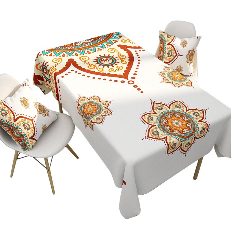 EHOME 1-Piece National Style Elements Printed Table Cloth Multicolour 85*85cm  - Image 1