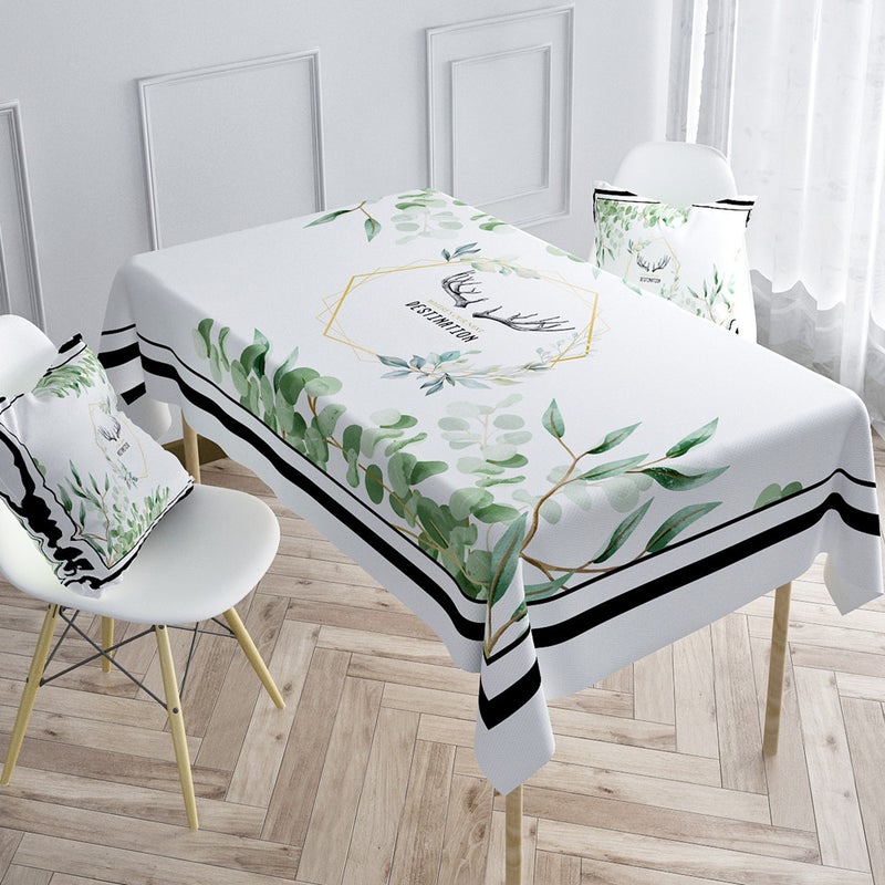 EHOME 1-Piece Modern Printed Cotton And Linen Table Cloth Multicolour 85*85cm  - Image 1