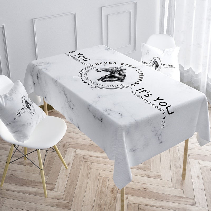 EHOME 1-Piece Modern Printed Cotton And Linen Table Cloth Multicolour 85*85cm  - Image 1