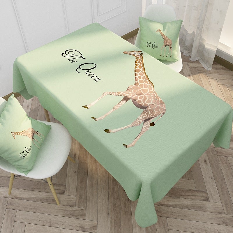 إيهوم مفرش مائدة بطبعة تصميم نبتة نضرة - قطعة واحدة أخضر 90*140سم  - Image 1