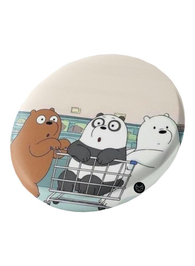 We Bare Bears Printed Badge Beige/Blue/White - Image 1