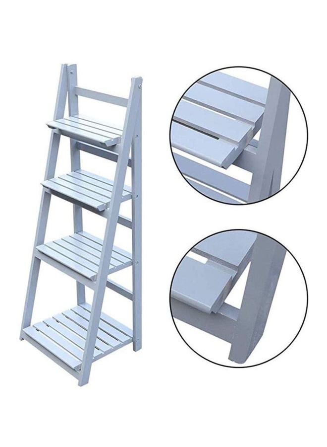 Generic 4-Tier Folding Plant Stand Shelves Blue 42x32x114cm  - Image 2