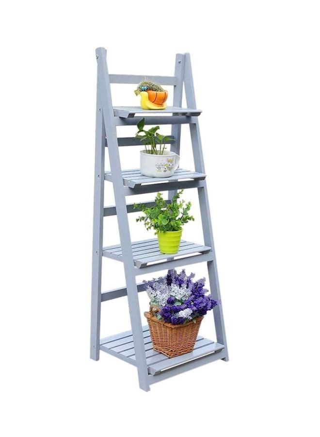 Generic 4-Tier Folding Plant Stand Shelves Blue 42x32x114cm  - Image 3