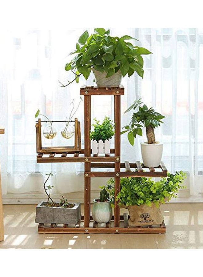 Generic Multi-Layer Plant Stand Shelves Brown 60x25x70cm  - Image 2