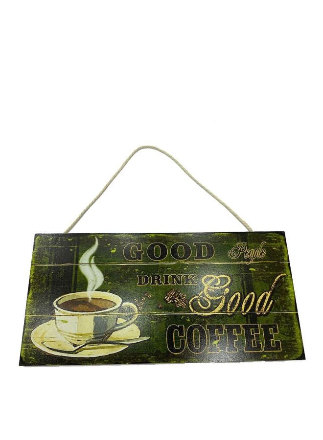 إيست ليدي لوحة للتعليق على الجدار بطبعة كلمة "Coffee" أخضر/أسود/أصفر 30x15سم 