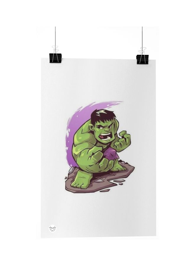 Hulk Printed A4 Plate Poster White/Green/Purple 20cm