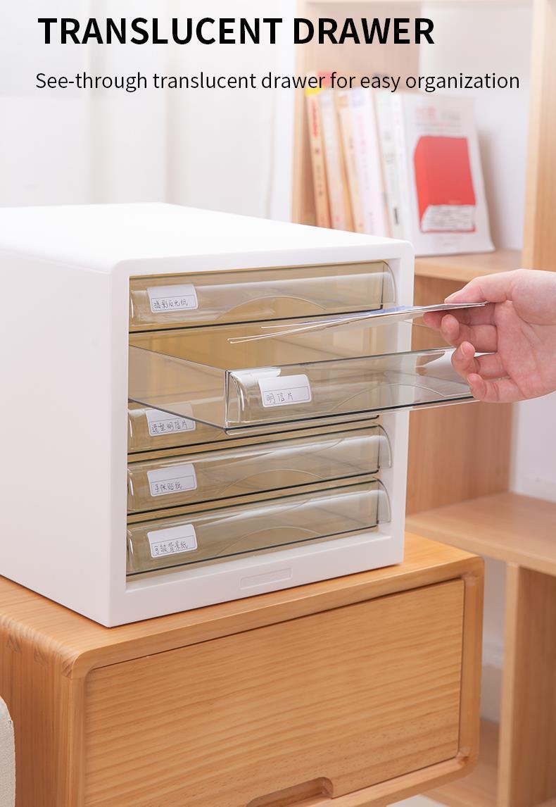 Deli 5 Drawers Document Box White - Image 3