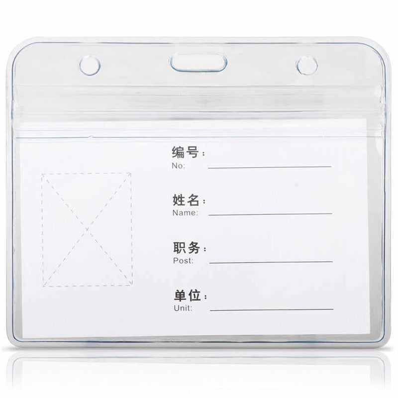 Deli 100-Piece Name Badge Holder Horizontal Blue/Red - Image 4