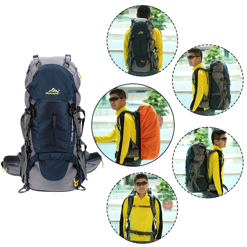 LIXADA - Waterproof Hiking Trekking Travel Backpack – 50L Blue - Image 1