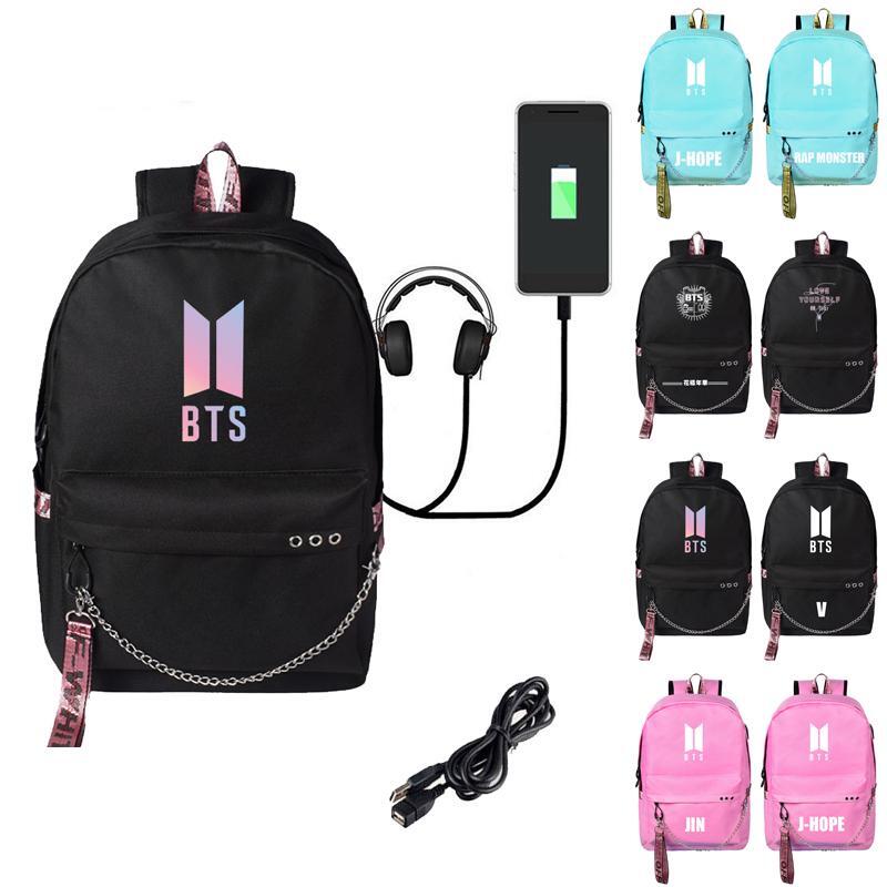 BTS Trendy School Backpack Black  - Image 4