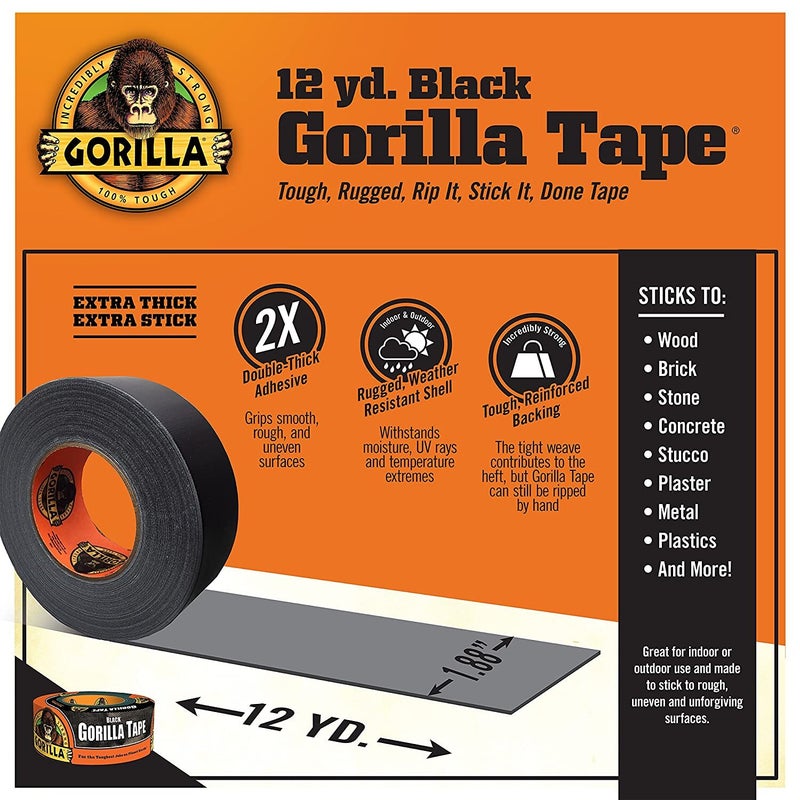 Gorilla Duct Masking Tape Black  - Image 2