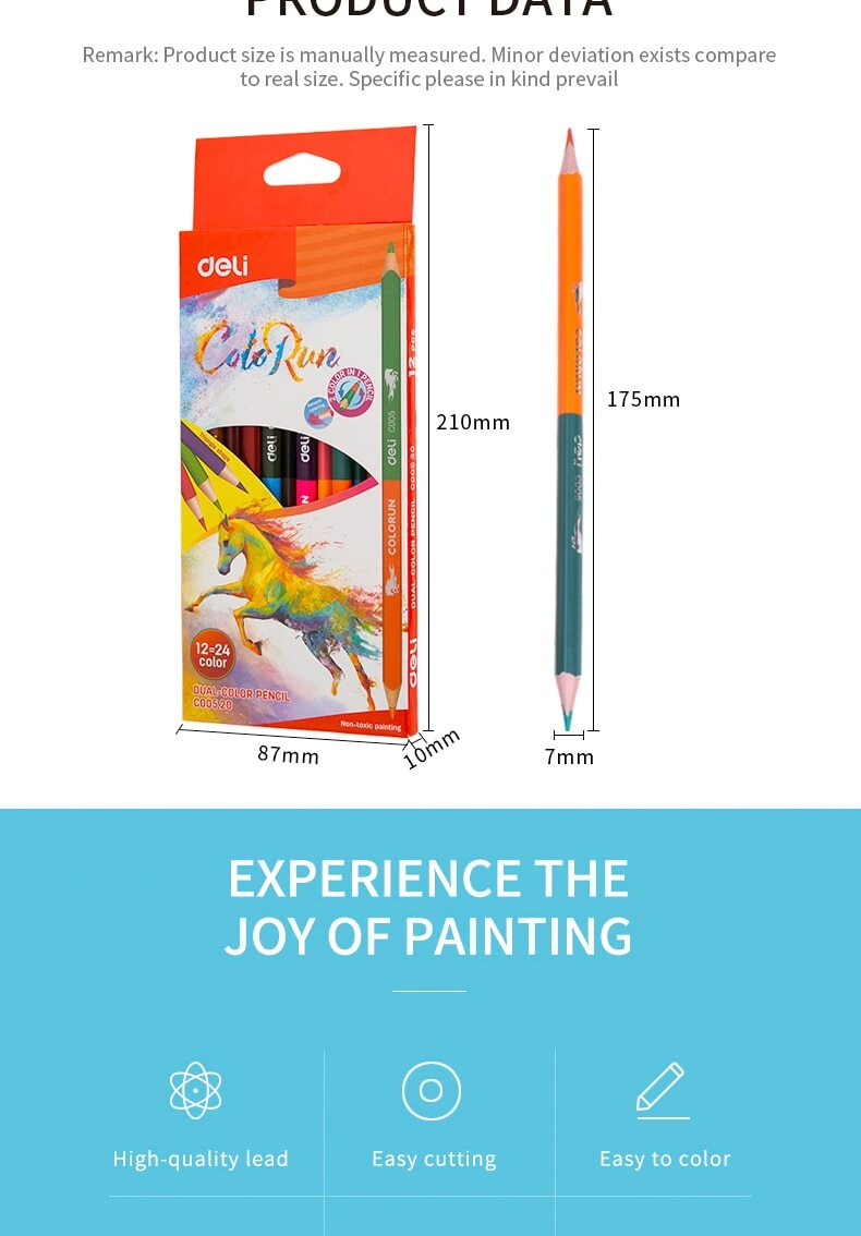 ديلي طقم أقلام رصاص للتلوين بطرف مزدوج من 6 قطع متعدد الألوان - Image 3