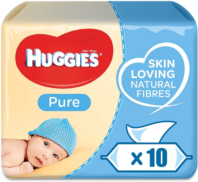 Huggies - Pack Of 10 Pure Water Baby Wipes - Image 1
