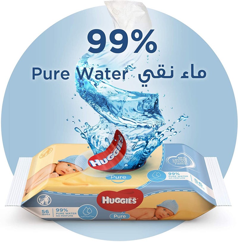 Huggies - Pack Of 10 Pure Water Baby Wipes - Image 1
