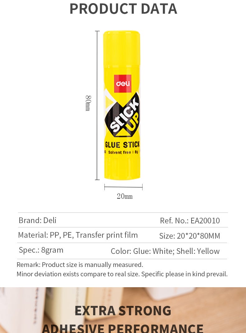 Deli 2-Piece Stick Up Glue Set Yellow - Image 2