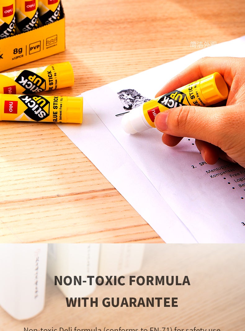 Deli 2-Piece Stick Up Glue Set Yellow - Image 3