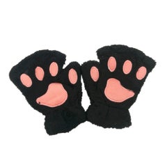 Women Super Lovely Bear Plush Cat Paw Gloves 22cm