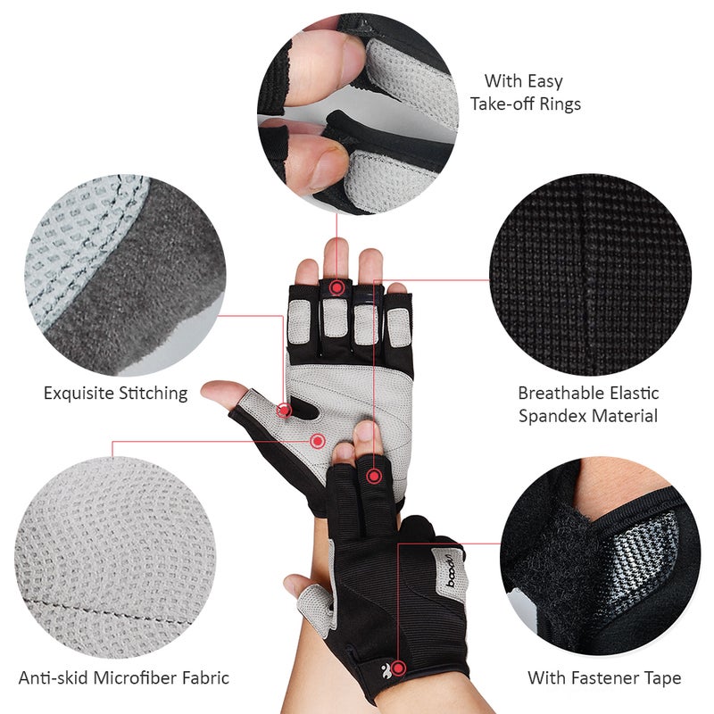 Half-Finger Gloves For Outdoors Mountain Climbing Hiking Fishing 25cm - v1606738186/N42644594A_3