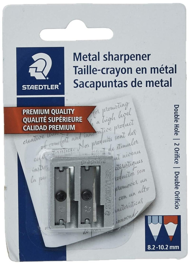 STAEDTLER - Double Hole Metal Sharpener Silver - Image 1