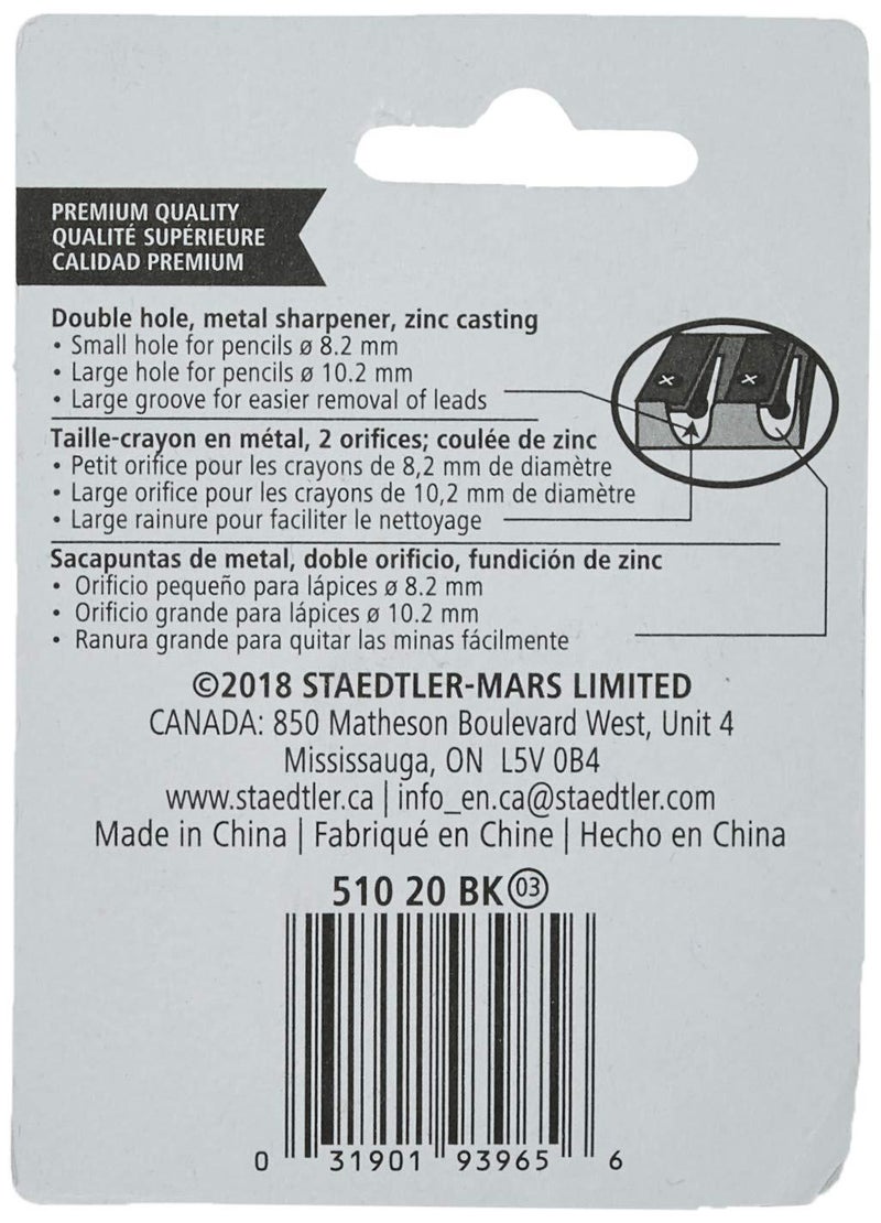 STAEDTLER - Double Hole Metal Sharpener Silver - Image 1