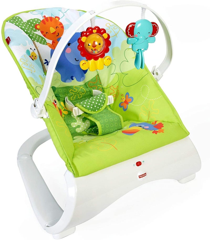 Fisher-Price Rainforest Friends Comfort Curve Bouncer - Green/Yellow/Red - Image 2