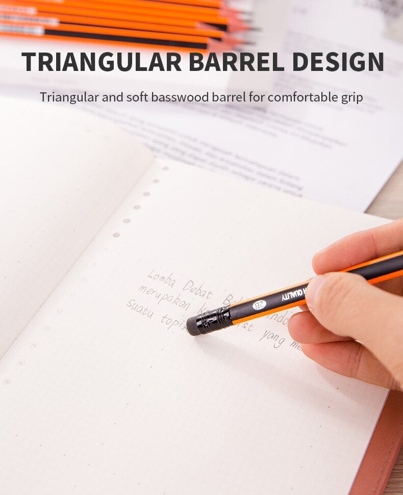 Deli 12-Piece HB Lead Pencils Black - Image 3