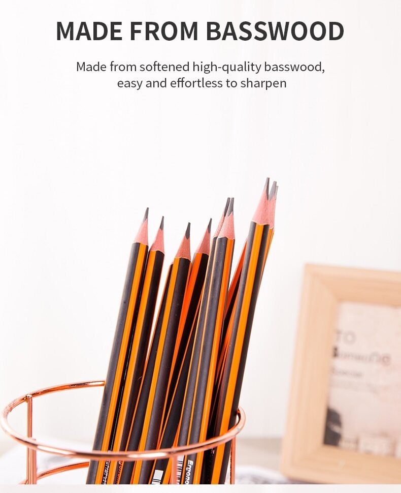 Deli 12-Piece HB Lead Pencils Black - Image 4