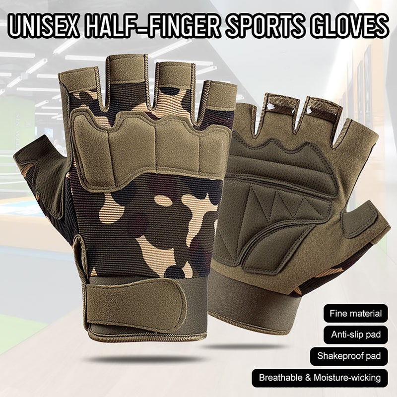 EHOME Half Finger Anti-Slip Wearproof Breathable Cycling Climbing Fitness Outdoors Gloves 12cm  - Image 2