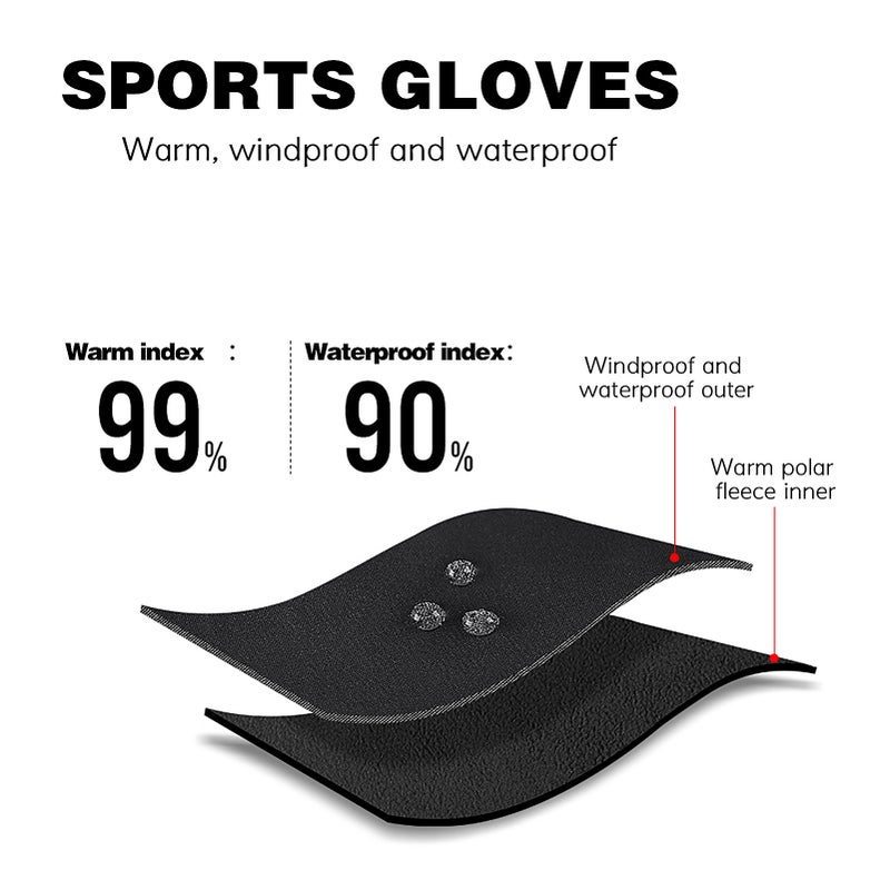 EHOME Anti-Slip Full-Finger Bicycle Skiing Gloves 18cm  - Image 2