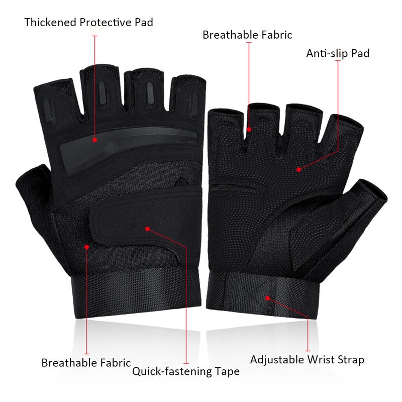 EHOME Anti-Slip Adjustable Half Finger Sports Gloves For Fitness 15cm  - Image 2