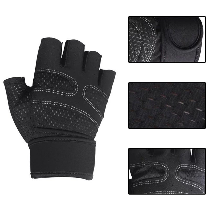 EHOME Weightlifting Workout Gloves with Wrist Wraps  - Image 2