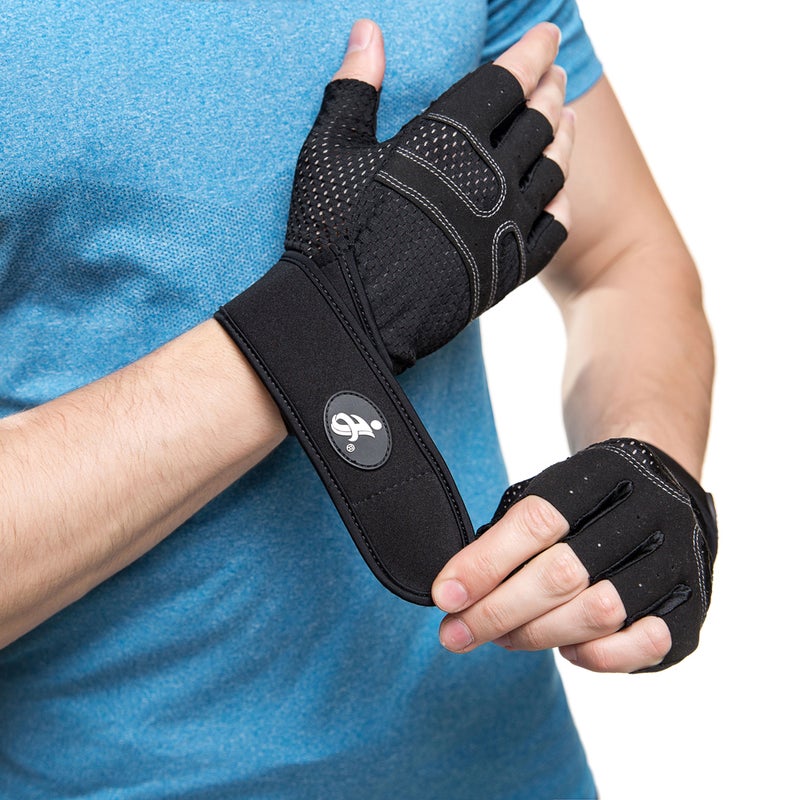 EHOME Weightlifting Workout Gloves with Wrist Wraps  - Image 1