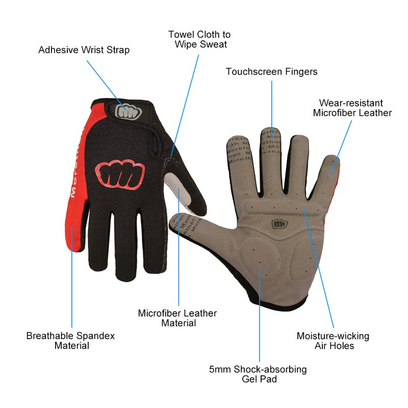 EHOME Anti Slip Gel Pad Motorcycle MTB Road Bike Gloves  - Image 3